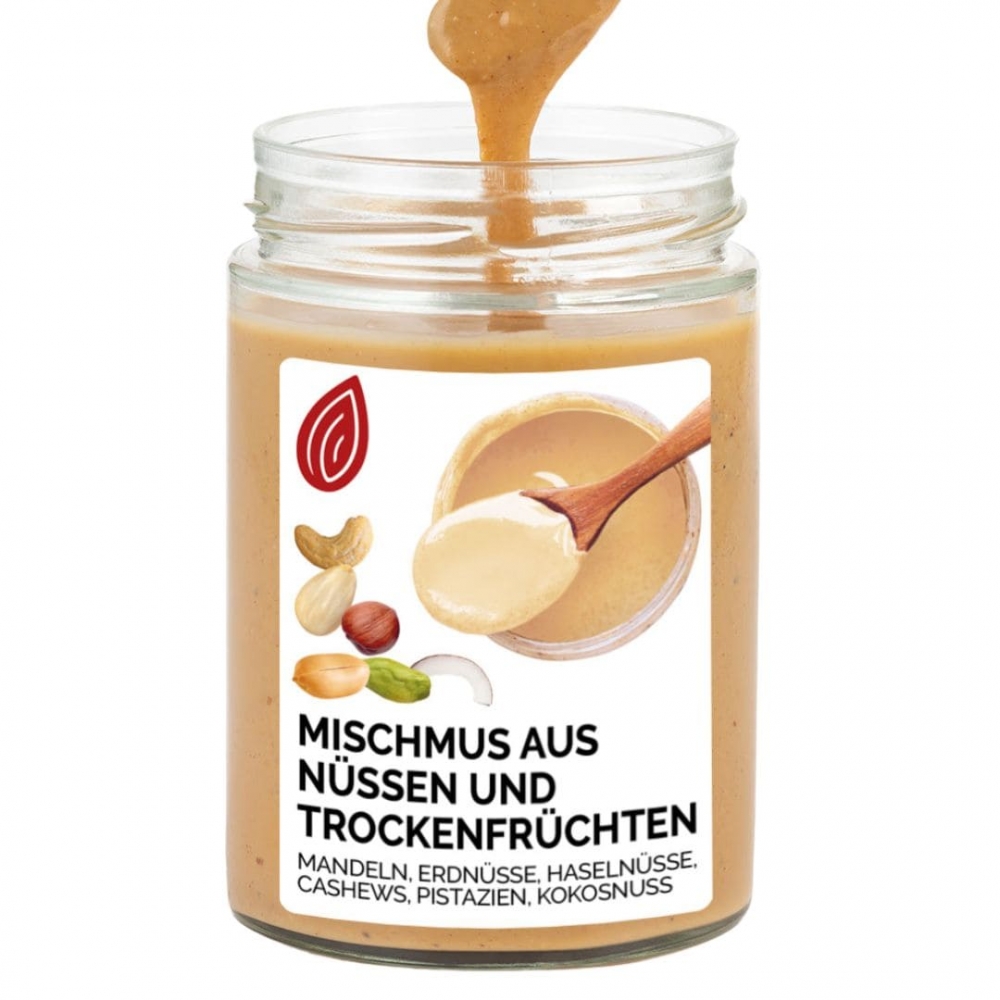 Mischmus aus Nüssen und Trockenfrüchten